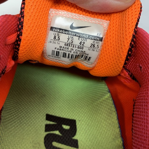 Nike Zoom Structure 18 Running Shoe Mens 8.5 black pink orange swoosh 683731-600 - Picture 5 of 16